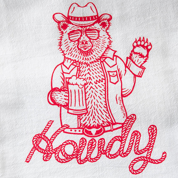 Cowboy Bear Kitchen Towel - Tea Towels - Two Little Fruits - Two Little Fruits