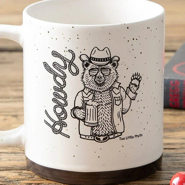 Cowboy Bear illustrated mug by Two Little Fruits