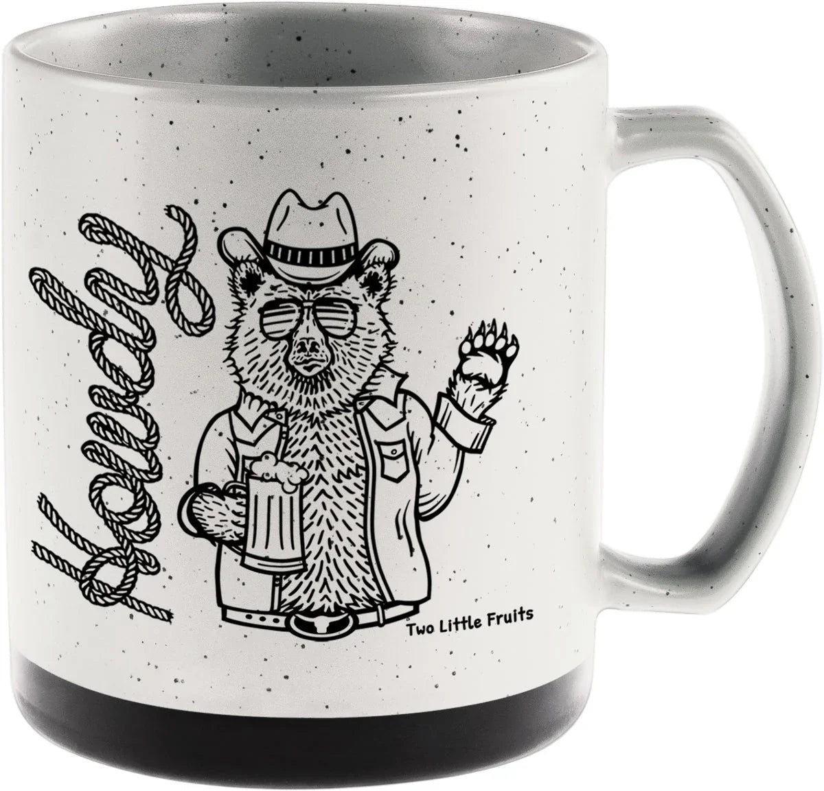 cowboy bear illustrated ceramic mug 20 oz by Two Little Fruits