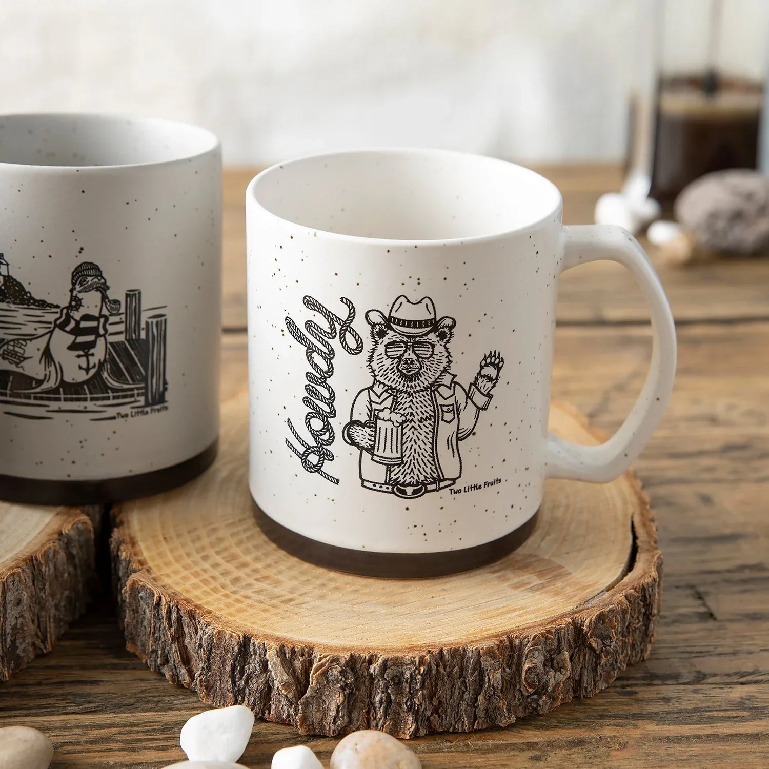 cowboy bear illustrated ceramic mug 20 oz by Two Little Fruits