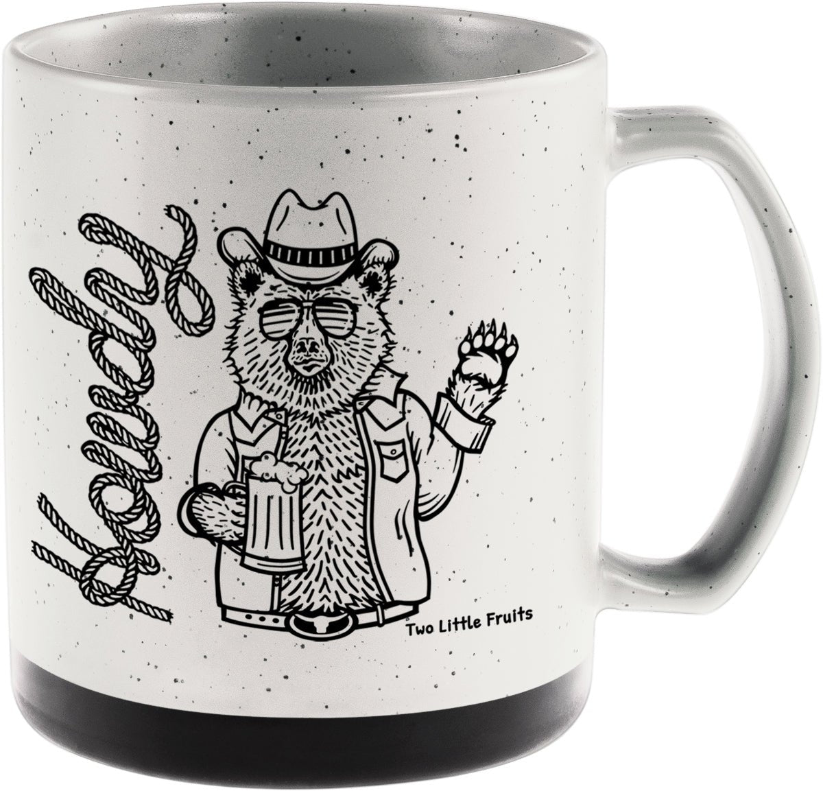 Cowboy Bear Mug - Large 20 Oz Ceramic, Matte Speckled Finish, Dishwasher & Microwave Safe - Mug - Two Little Fruits - Two Little Fruits