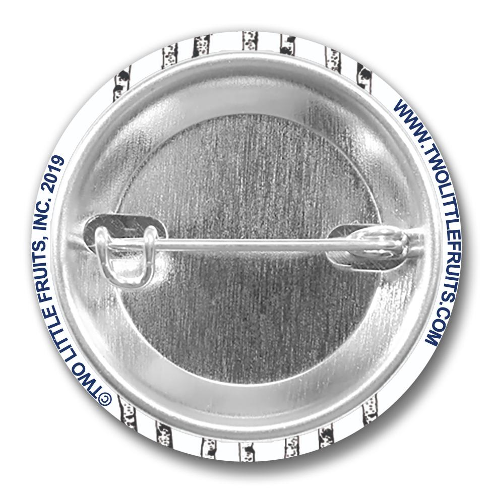 Back view of the crow button pin featuring the pin clasp and metal finish, perfect for fastening to clothing or bags.