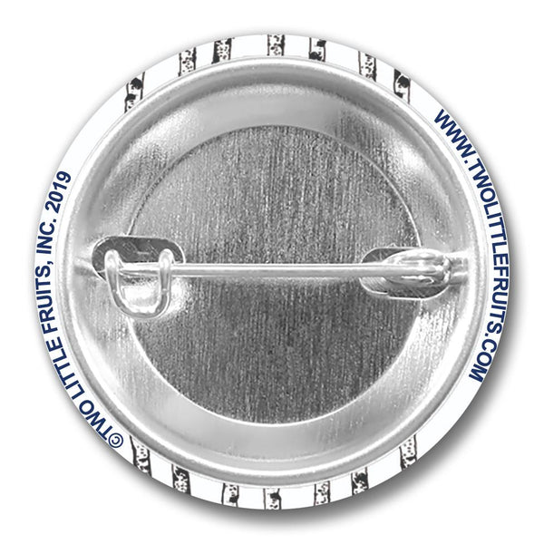 Back view of the crow button pin featuring the pin clasp and metal finish, perfect for fastening to clothing or bags.
