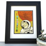 Curiosity Cat Astronaut illustrated art print by Two Little Fruits