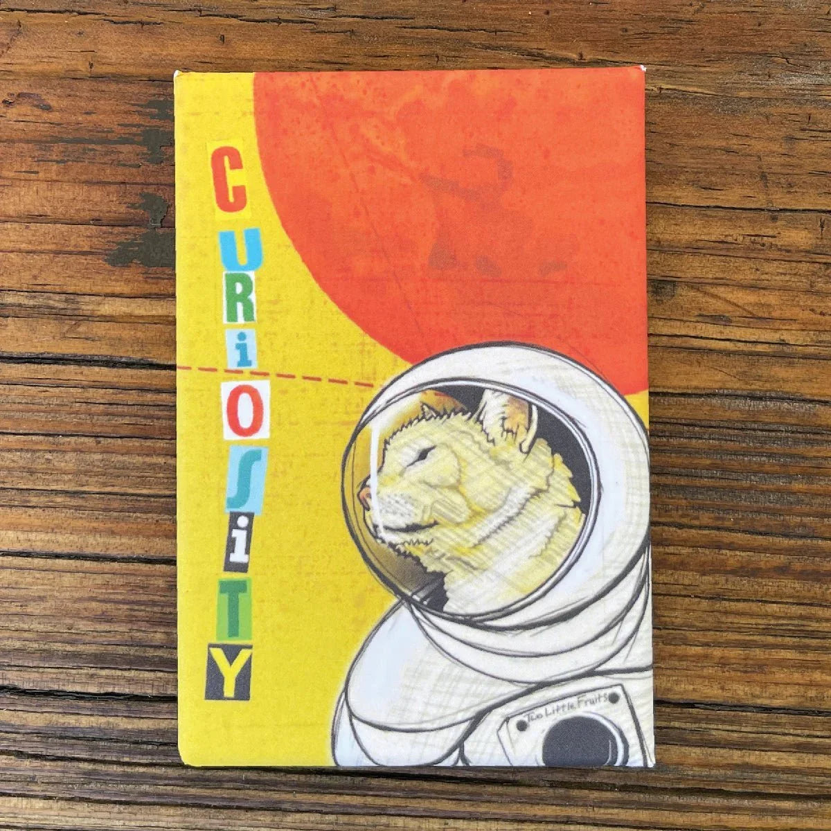 Curiosity Space Cat illustrated fridge magnet by Two Little Fruits