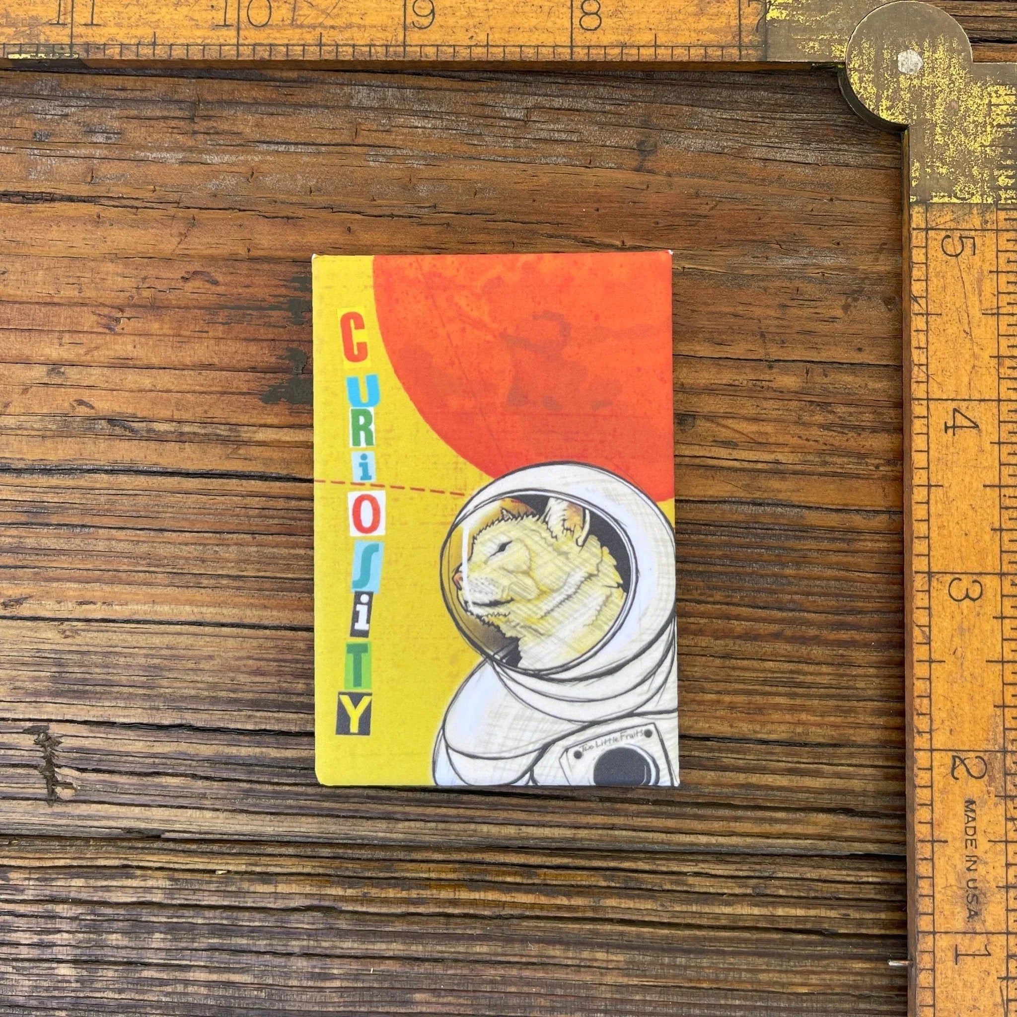 Curiosity Space Cat Magnet - Unique Decorative Cat Magnets, 2" x 3", Durable & Weather - Resistant - Fridge Magnets - Two Little Fruits - Two Little Fruits