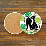 Cute Cat Coasters - Colorful 4" Ceramic Drink Coasters with Cork Backing for Moisture Protection - Coasters - Two Little Fruits - Two Little Fruits