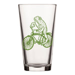 Cute Frog Pint Glass - Screen - Printed Bicycle Design - Pint Glass - Two Little Fruits - Two Little Fruits