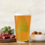 Cute Frog Pint Glass - Screen - Printed Bicycle Design - Pint Glass - Two Little Fruits - Two Little Fruits