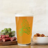 Cute Frog Pint Glass - Screen - Printed Bicycle Design - Pint Glass - Two Little Fruits - Two Little Fruits