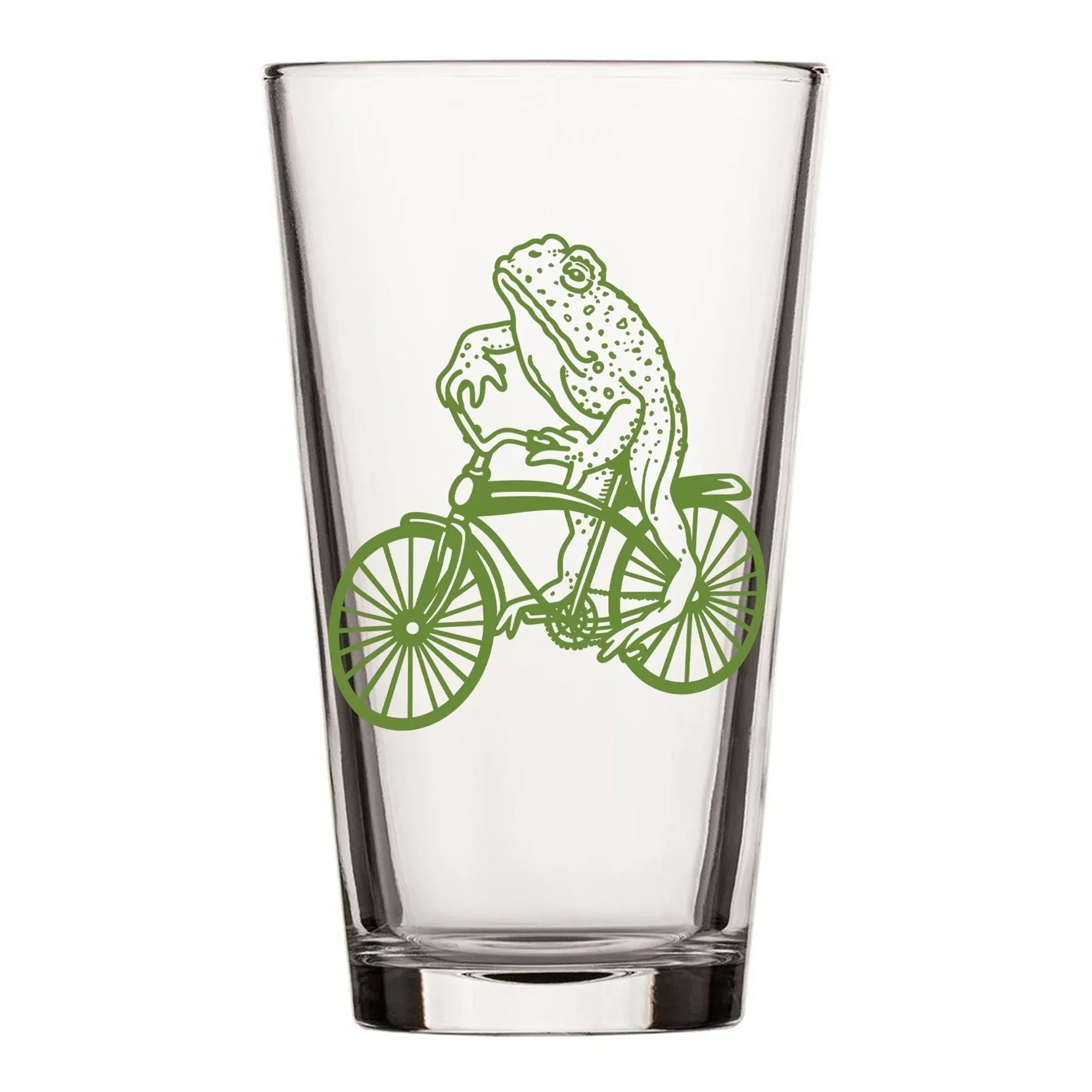 Frog illustrated pint glass by Two Little Fruits