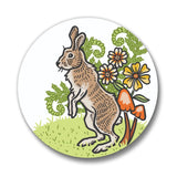 Rabbit illustrated button pin by Two Little Fruits