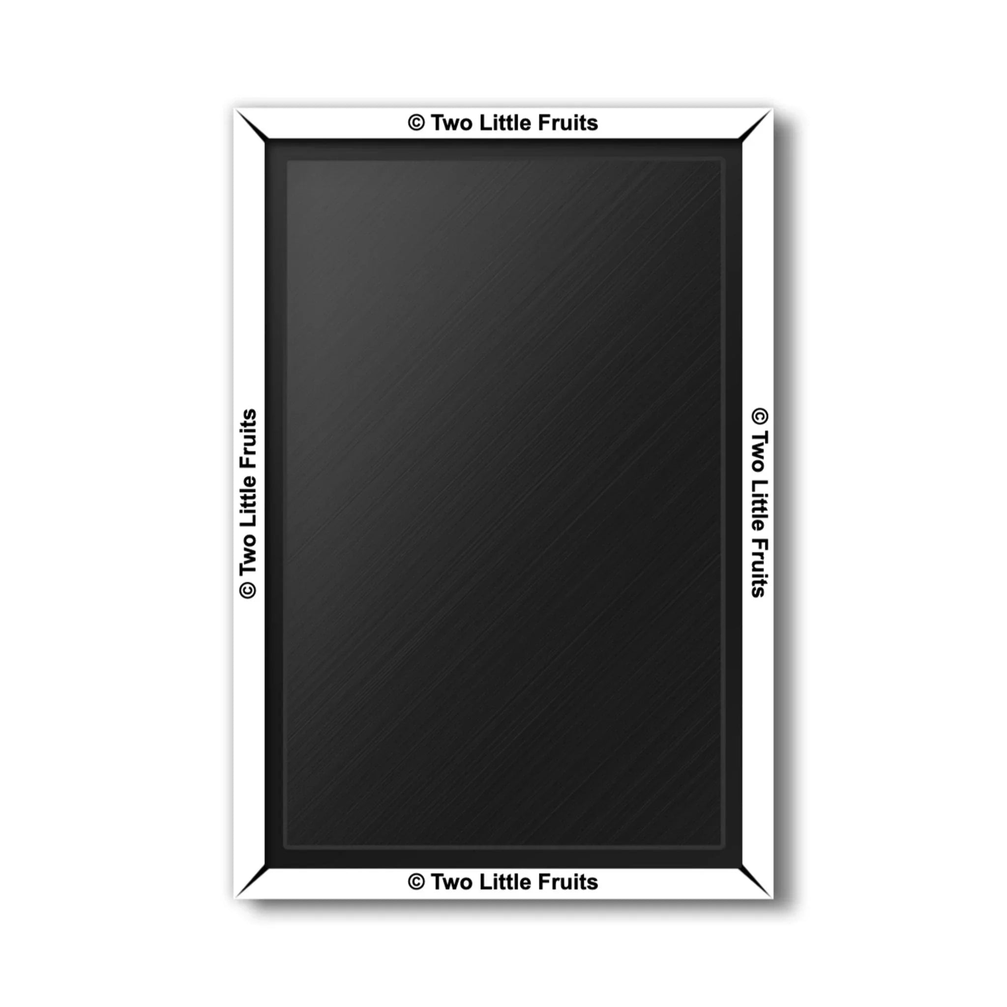 Back view of the cute rabbit fridge magnet showcasing the sturdy black magnetic backing, designed by Two Little Fruits.