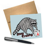 Raccoon illustrated greeting card by Two Little Fruits