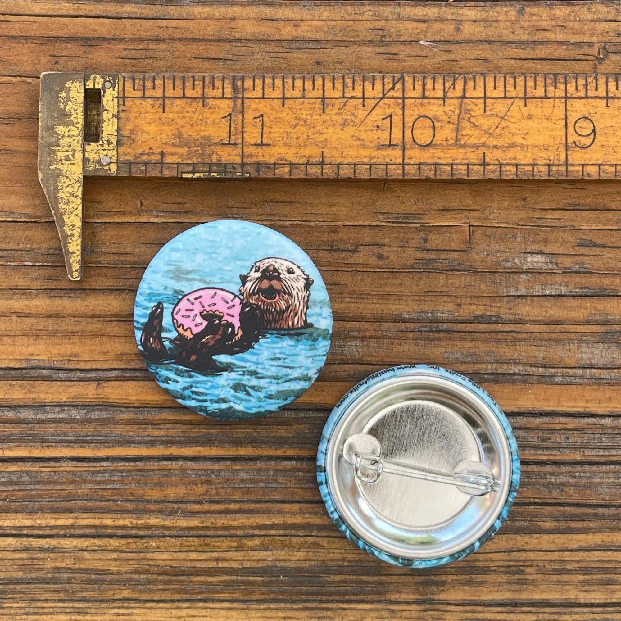Cute Sea Otter Pin – 1.25" Soft - Touch Matte Finish, Weather & Scuff Resistant - Button Pins - Two Little Fruits - Two Little Fruits
