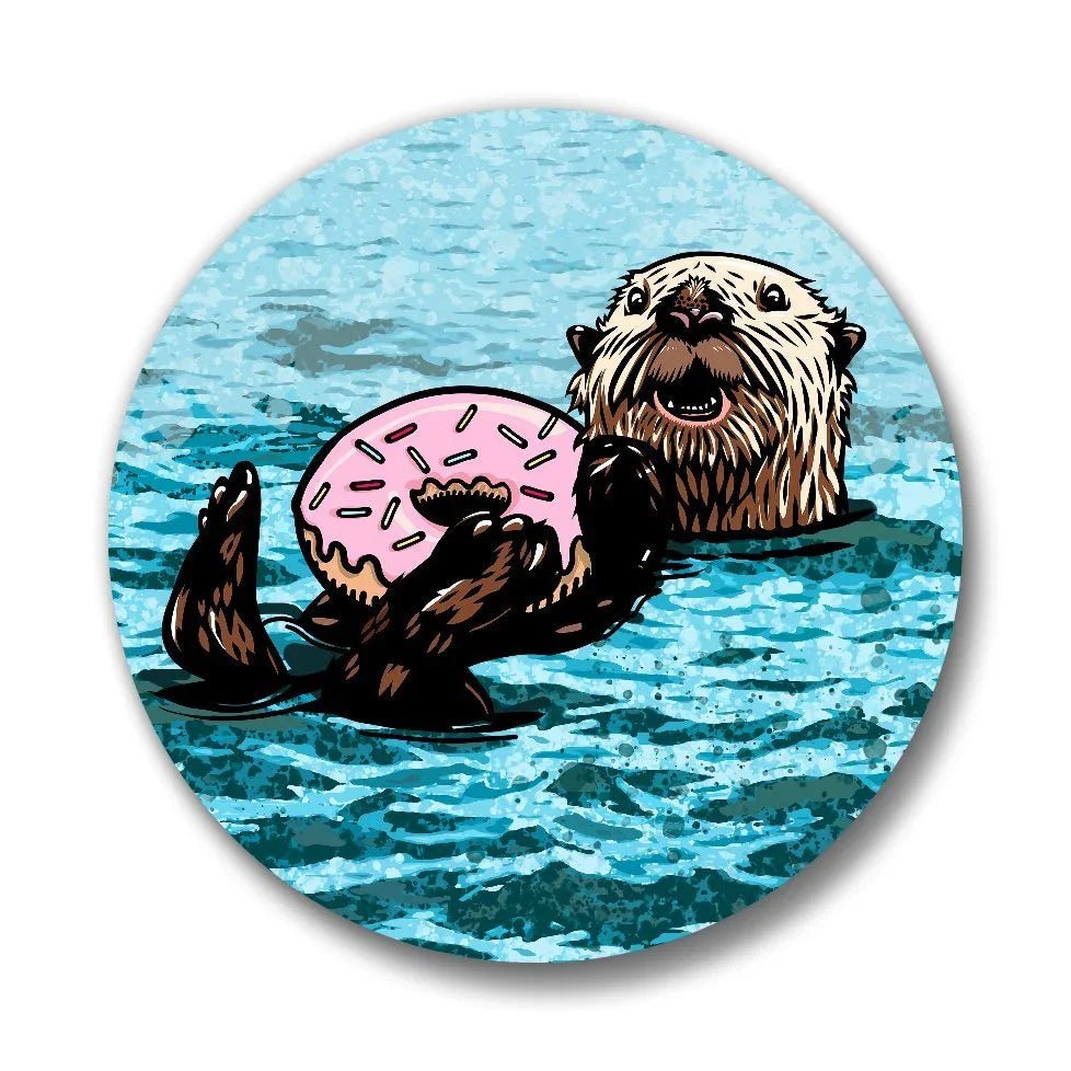 Cute Sea Otter Pin – 1.25" Soft - Touch Matte Finish, Weather & Scuff Resistant - Button Pins - Two Little Fruits - Two Little Fruits
