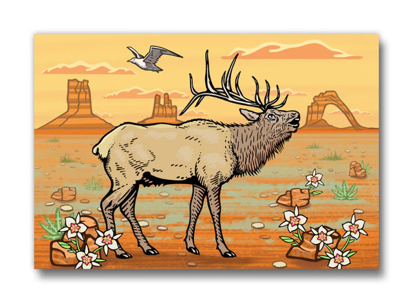 Desert Elk Fridge Magnet - Fridge Magnets - Two Little Fruits - Two Little Fruits