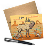Desert Elk illustrated greeting card by Two Little Fruits