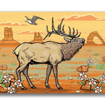 Desert Elk illustrated fridge magnet by Two Little Fruits