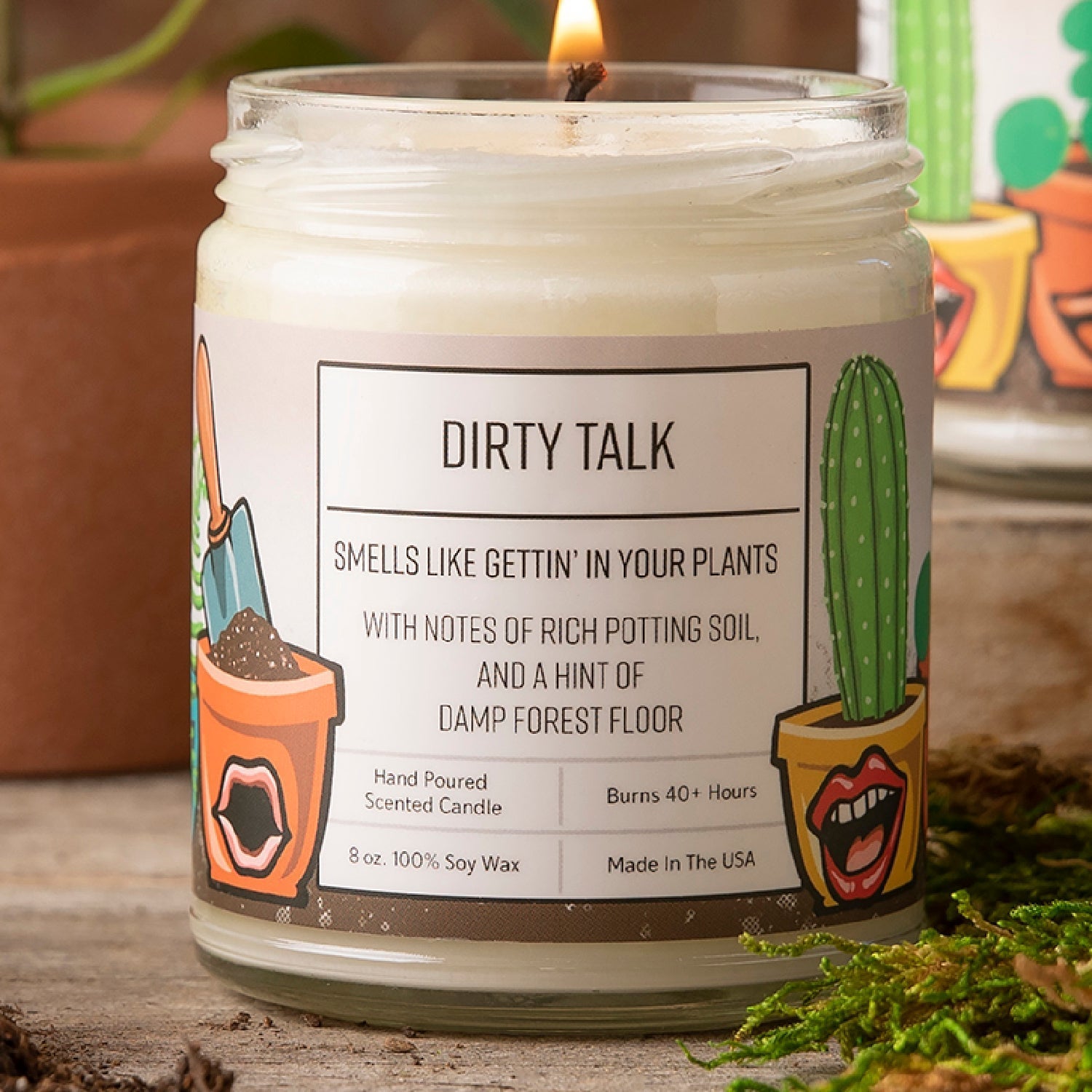 Dirty Talk Dirt Scented Candle - Eco - Friendly Hand - Poured Soy Wax with 40+ Hours of Aromatic Bliss - Soy Candles - Two Little Fruits - Two Little Fruits