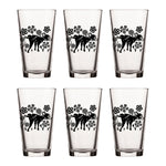 Dog Beer Glass - Whimsical Dog & Flowers Pint Glass, 16 Fl Oz, Made in USA, Durable & Fun - Pint Glass - Two Little Fruits - Two Little Fruits