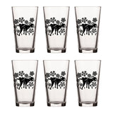 Dog Beer Glass - Whimsical Dog & Flowers Pint Glass, 16 Fl Oz, Made in USA, Durable & Fun - Pint Glass - Two Little Fruits - Two Little Fruits