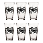 Dog Beer Glass - Whimsical Dog & Flowers Pint Glass, 16 Fl Oz, Made in USA, Durable & Fun - Pint Glass - Two Little Fruits - Two Little Fruits