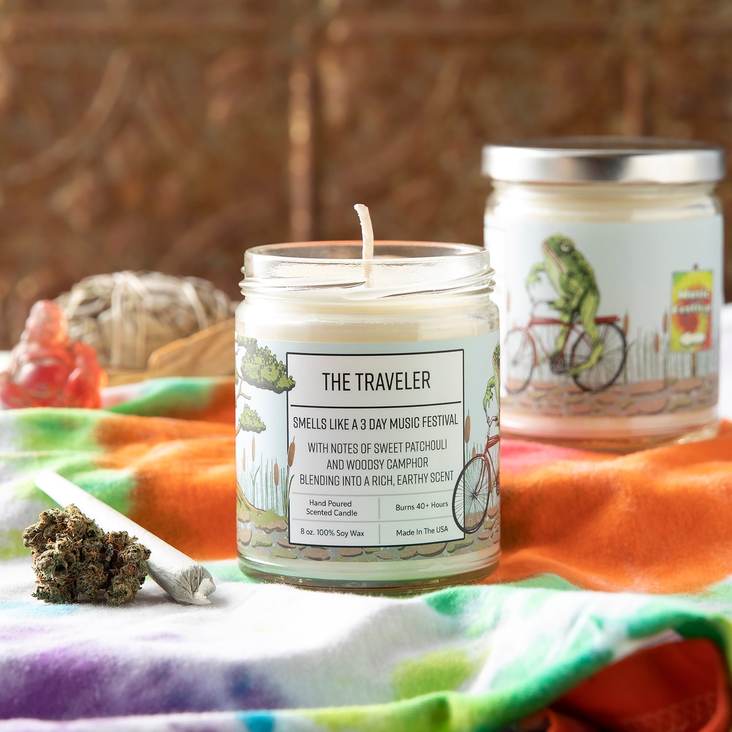 Earthy Aroma Candle Set | Patchouli & Marijuana Scented Soy Wax Candles - Soy Candles - Two Little Fruits - Two Little Fruits
