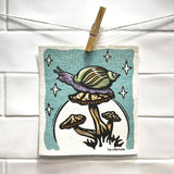 Eco - Friendly Absorbent Swedish Dishcloth With Snail And Mushroom Design - Biodegradable & Reusable - Swedish Dish Cloth - Two Little Fruits - Two Little Fruits