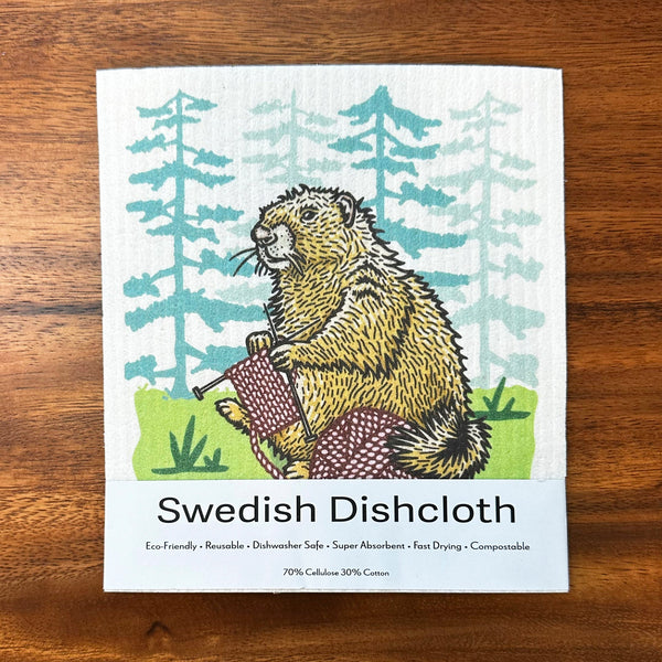 Eco - Friendly Dishcloth - Knitting Marmot Reusable Swedish Sponge Made from 70% Cellulose & 30% Cotton - Swedish Dish Cloth - Two Little Fruits - Two Little Fruits