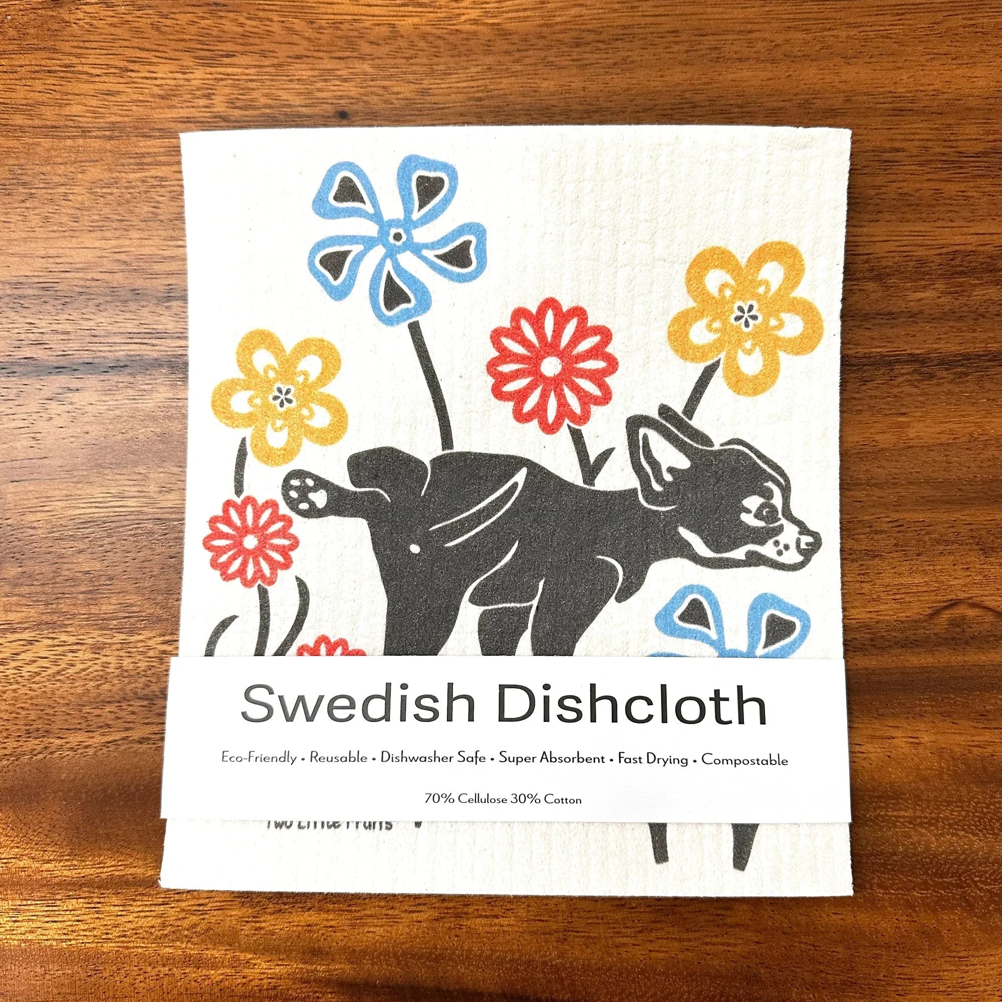 Eco - Friendly Dog Print Dishcloth - Biodegradable & Reusable for Sustainable Cleaning - Swedish Dish Cloth - Two Little Fruits - Two Little Fruits