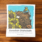 Eco - Friendly Reusable Dishcloths - Bison & Sunflowers, Biodegradable, 100% Compostable - Swedish Dish Cloth - Two Little Fruits - Two Little Fruits