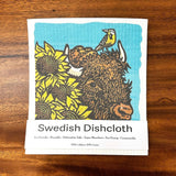 Eco - Friendly Reusable Dishcloths - Bison & Sunflowers, Biodegradable, 100Compostable - Swedish Dish Cloth - Two Little Fruits - Two Little Fruits