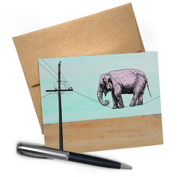 Elephant Greeting Card - Two Little Fruits