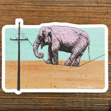 Elephant illustrated vinyl sticker by Two Little Fruits