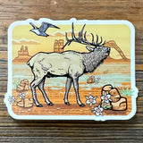 Elk illustrated vinyl sticker by Two Little Fruits