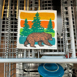Bear Kitchen Towel & Swedish Dishcloth Set - Eco - Friendly, Super Absorbent, 100Cotton - Tea Towels - Two Little Fruits - Two Little Fruits