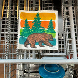 Bear Kitchen Towel & Swedish Dishcloth Set - Eco - Friendly, Super Absorbent, 100Cotton - Tea Towels - Two Little Fruits - Two Little Fruits