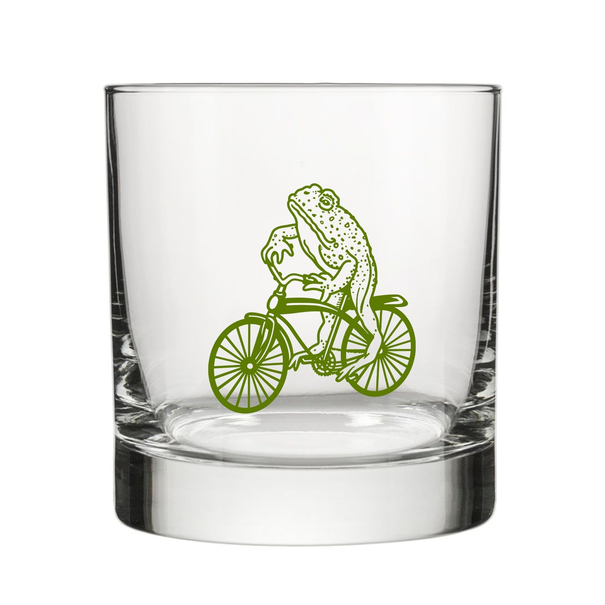 Frog Rocks Glass - Whimsical Green Whiskey Glass with Original Frog Illustration, 10 Fl Oz Capacity - Rocks Glass - Two Little Fruits - Two Little Fruits
