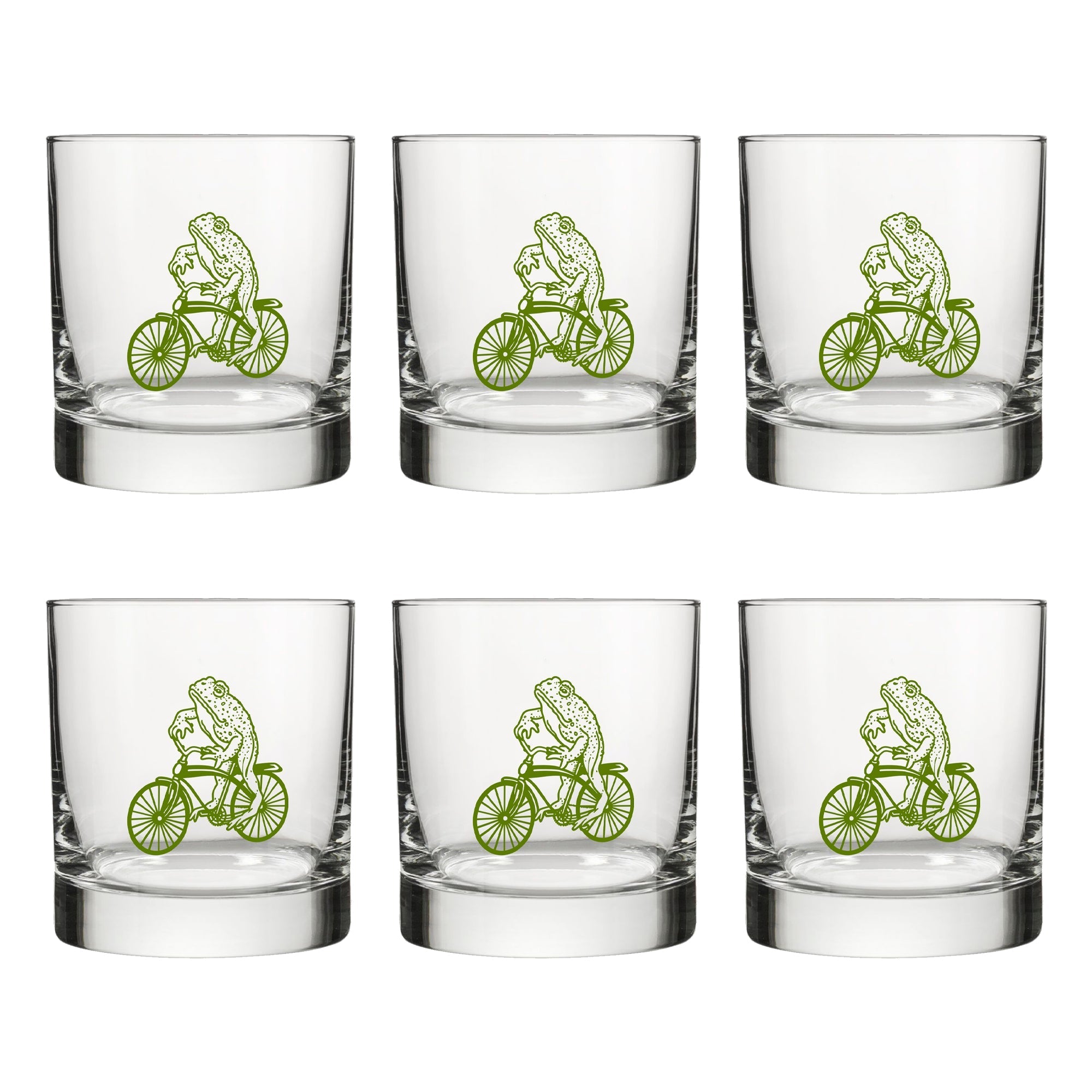 Frog Rocks Glass - Whimsical Green Whiskey Glass with Original Frog Illustration, 10 Fl Oz Capacity - Rocks Glass - Two Little Fruits - Two Little Fruits
