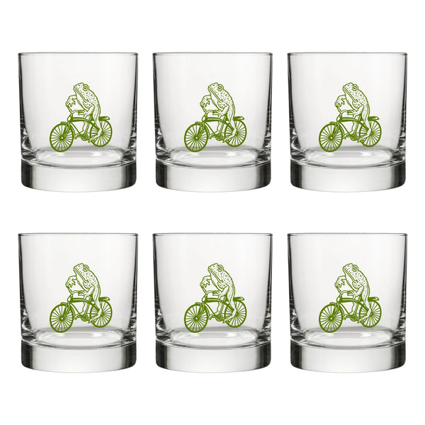 Frog Rocks Glass - Whimsical Green Whiskey Glass with Original Frog Illustration, 10 Fl Oz Capacity - Rocks Glass - Two Little Fruits - Two Little Fruits
