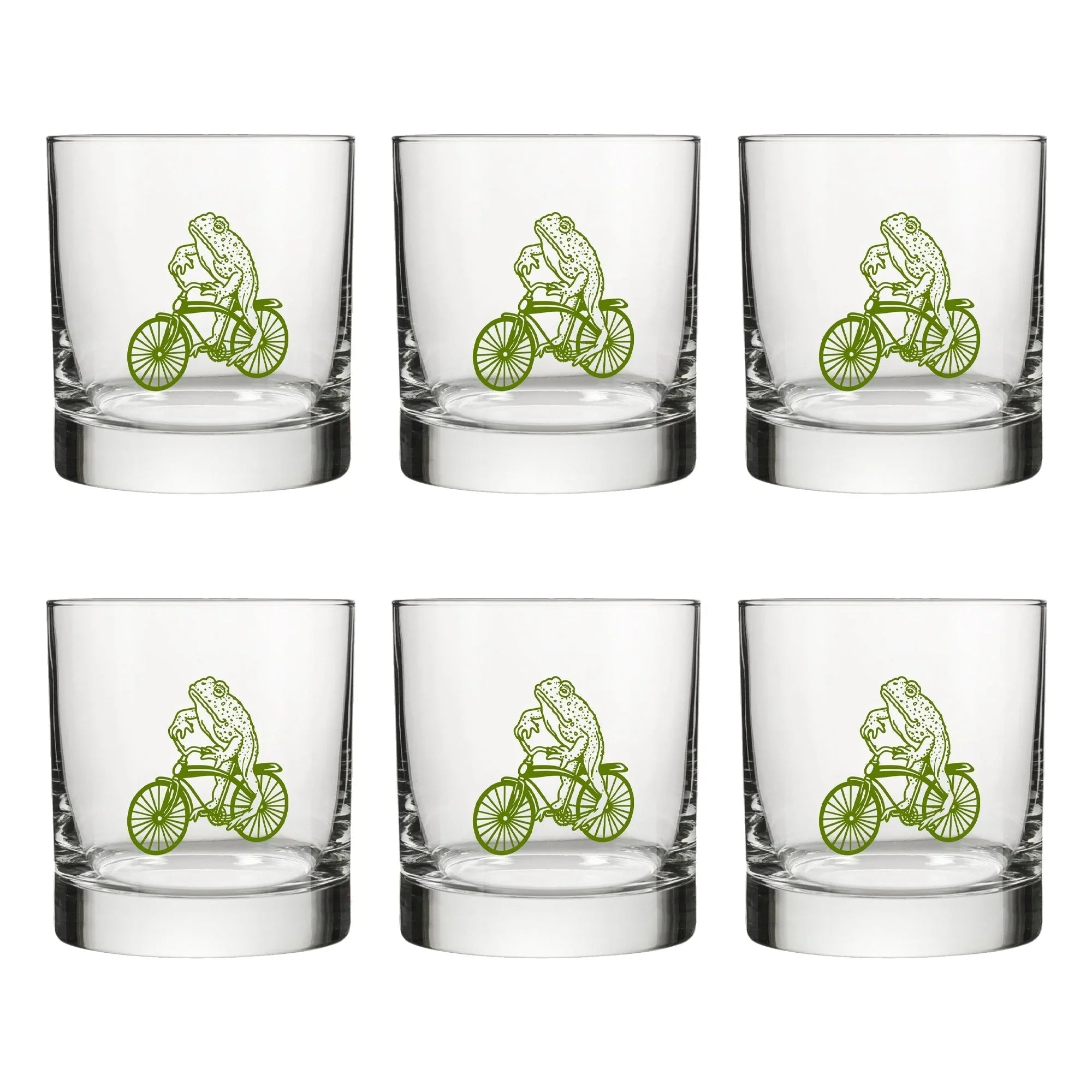 Frog Rocks Glass - Whimsical Green Whiskey Glass with Original Frog Illustration, 10 Fl Oz Capacity - Rocks Glass - Two Little Fruits - Two Little Fruits