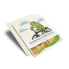 Frog On A Bike Swedish Dishcloth with packaging, emphasizing that it's a stylish and eco-conscious compostable kitchen cloth.