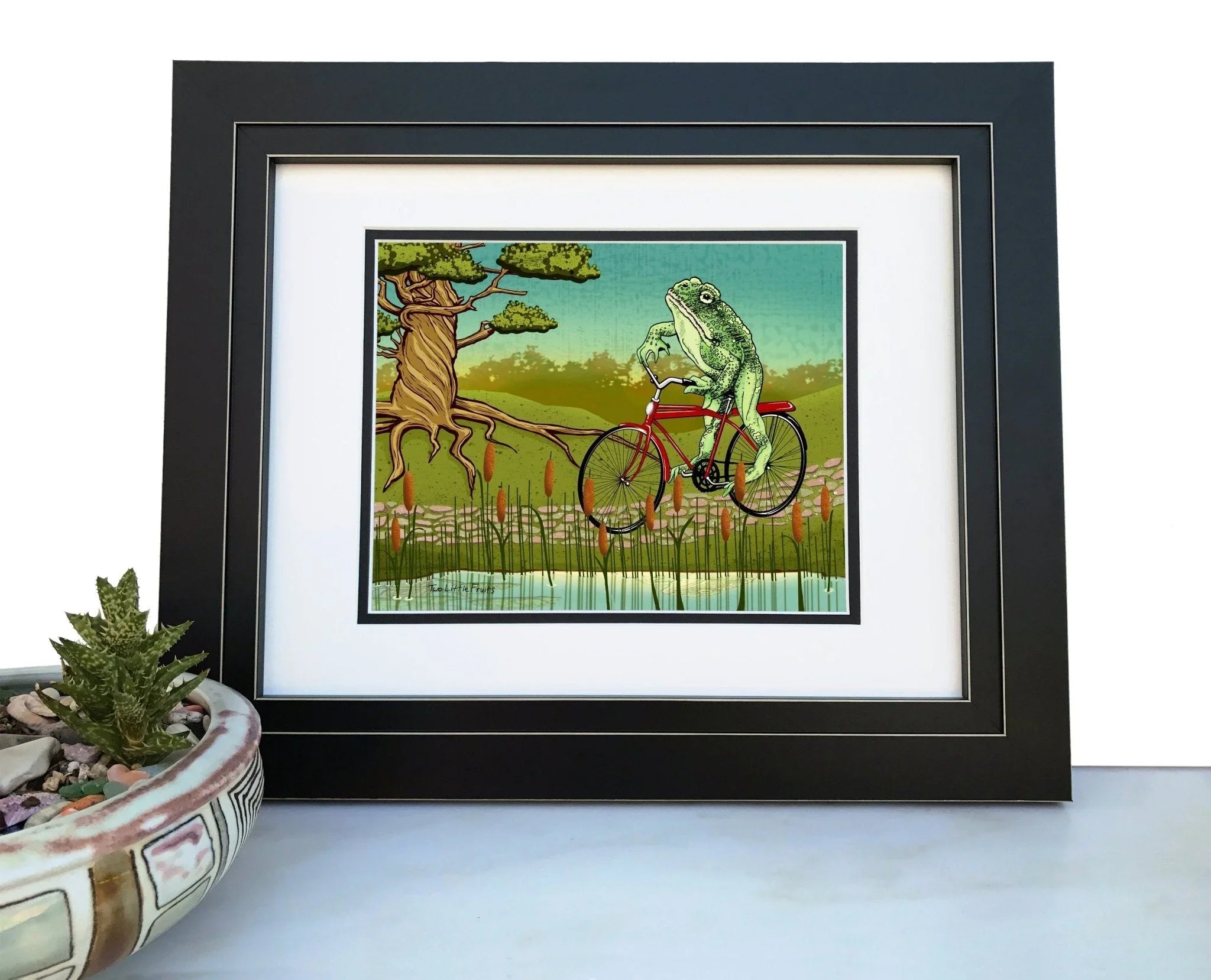Frog Wall illustrated art print by Two Little Fruits