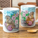 fun knitting illustrated ceramic mug 15 oz by Two Little Fruits