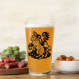 Fun Pint Glasses: 16 Oz Rabbit Illustrated Beer Glass - Dishwasher Safe, Perfect Gift - Pint Glass - Two Little Fruits - Two Little Fruits
