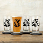 Fun Pint Glasses: 16 Oz Rabbit Illustrated Beer Glass - Dishwasher Safe, Perfect Gift - Pint Glass - Two Little Fruits - Two Little Fruits