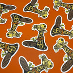 Funny Animal Stickers - Lunch Break Giraffe Construction Worker, Durable Vinyl Decal 3.6" x 4" - Sticker - Two Little Fruits - Two Little Fruits