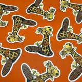 Funny Animal Stickers - Lunch Break Giraffe Construction Worker, Durable Vinyl Decal 3.6" x 4" - Sticker - Two Little Fruits - Two Little Fruits