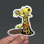 Funny Animal Stickers - Lunch Break Giraffe Construction Worker, Durable Vinyl Decal 3.6" x 4" - Sticker - Two Little Fruits - Two Little Fruits